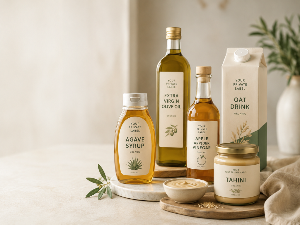Organic Private Label Product Still Life Private Label Brown Flax Seeds - Organic Private Label Product Still Life for European private label food manufacturing and B2B supply